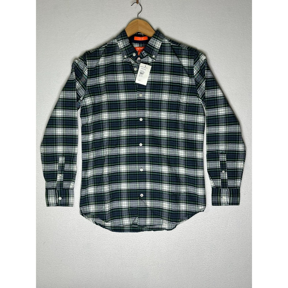 Joe Fresh Standard Dress Shirt Mens Small Green Plaid Cotton MF7W225443 NWT